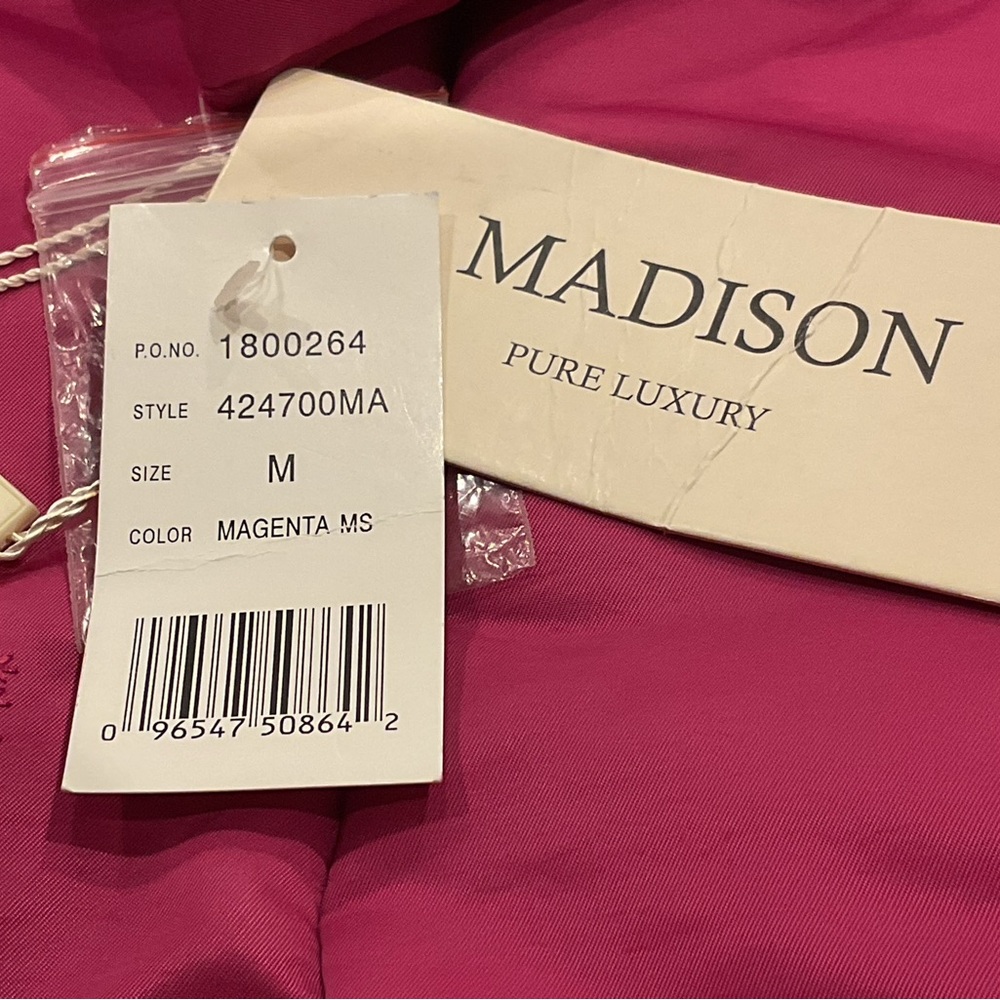 1 Madison Fuchsia Puffer with Fur Detail - Picture 11 of 11